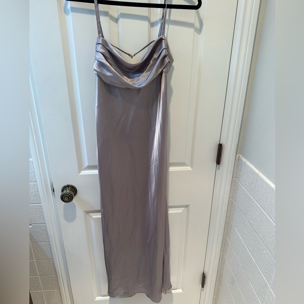 Zara Silver Slip Dress | Size M
